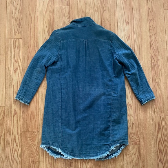 Zara Chambray Long Duster Jacket - Picture 4 of 5